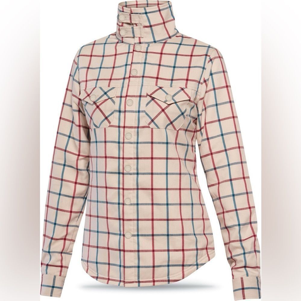 Dakine CAMERON Womens Flannel Mid Layer Top Turtledove Plaid Size Medium Quilted